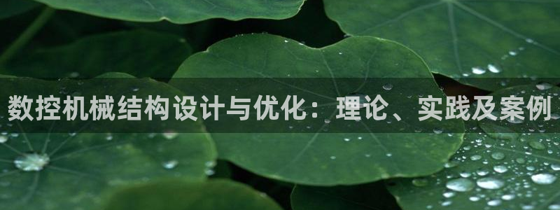 天辰辰娱乐代理:数控机械结构设计与优化:理论、实践及案例